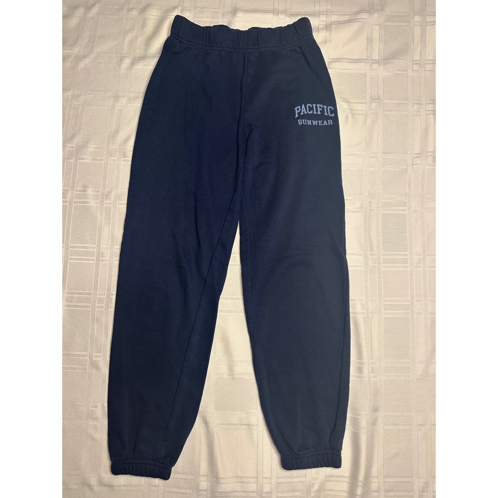 PacSun Joggers Women XS Navy Blue Pacific Sunwear Sweatpants Elastic Cuffs